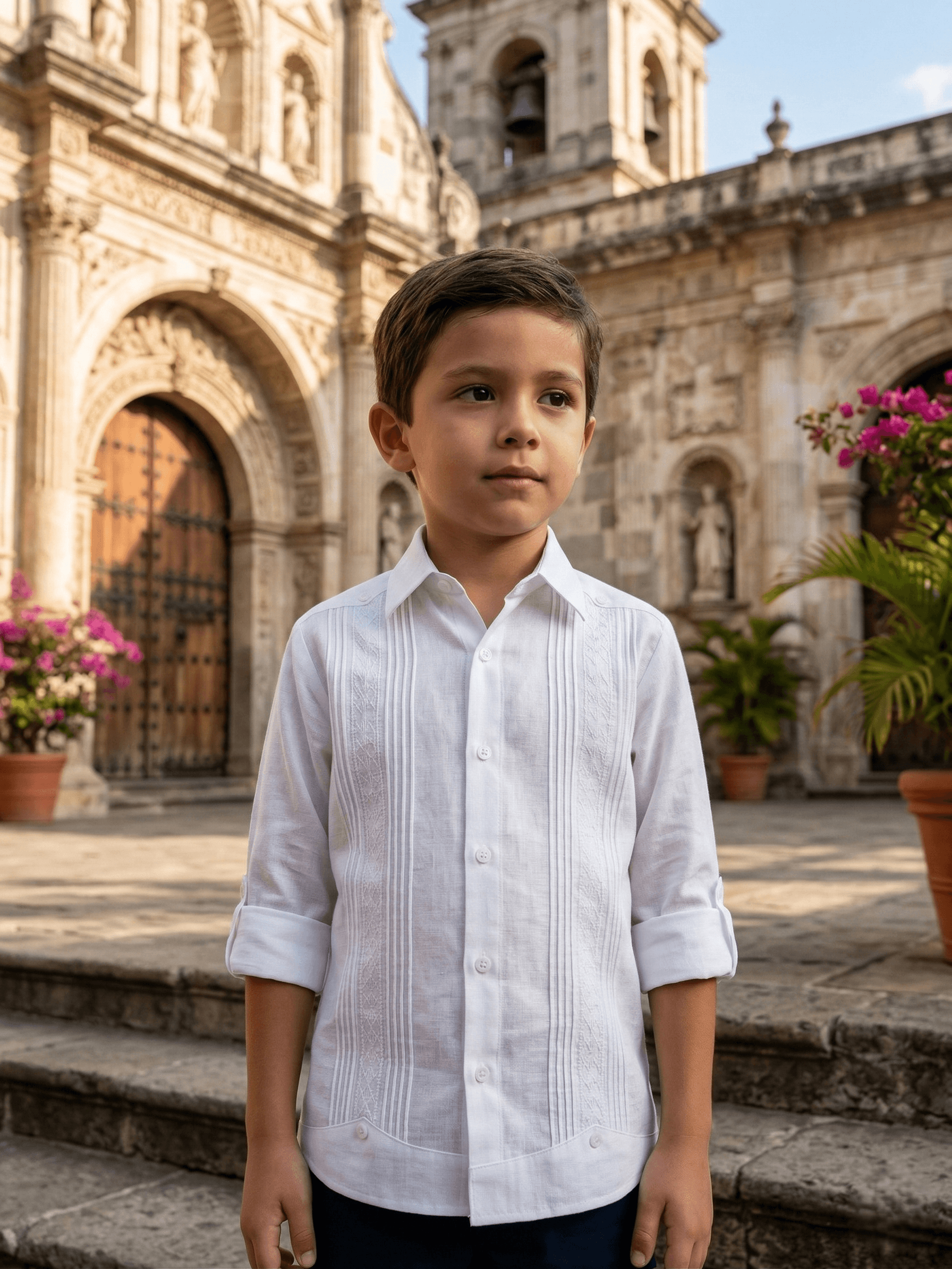 Child in linen clothes